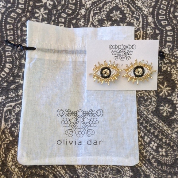 Anthropologie Jewelry - Olivia dar Mini evil Eye Earrings
Black